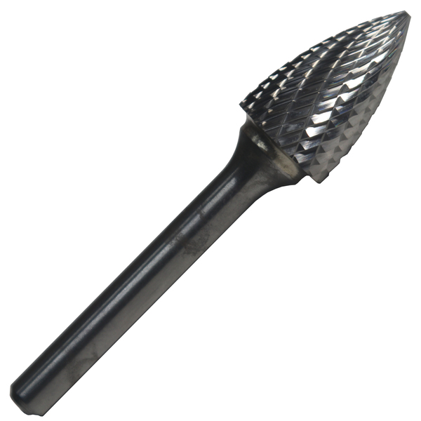 Drill America 3/8"x3/4" Tree Pointed End Carbide Burr 1/4 Shank DULSG3